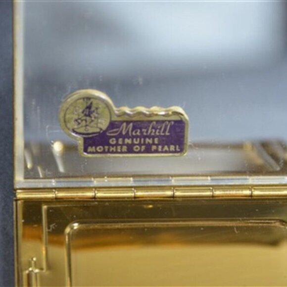 BOGO Vintage Marhill Mother of Pearl Compact 3" L X 2 1/2" W - Picture 2 of 4